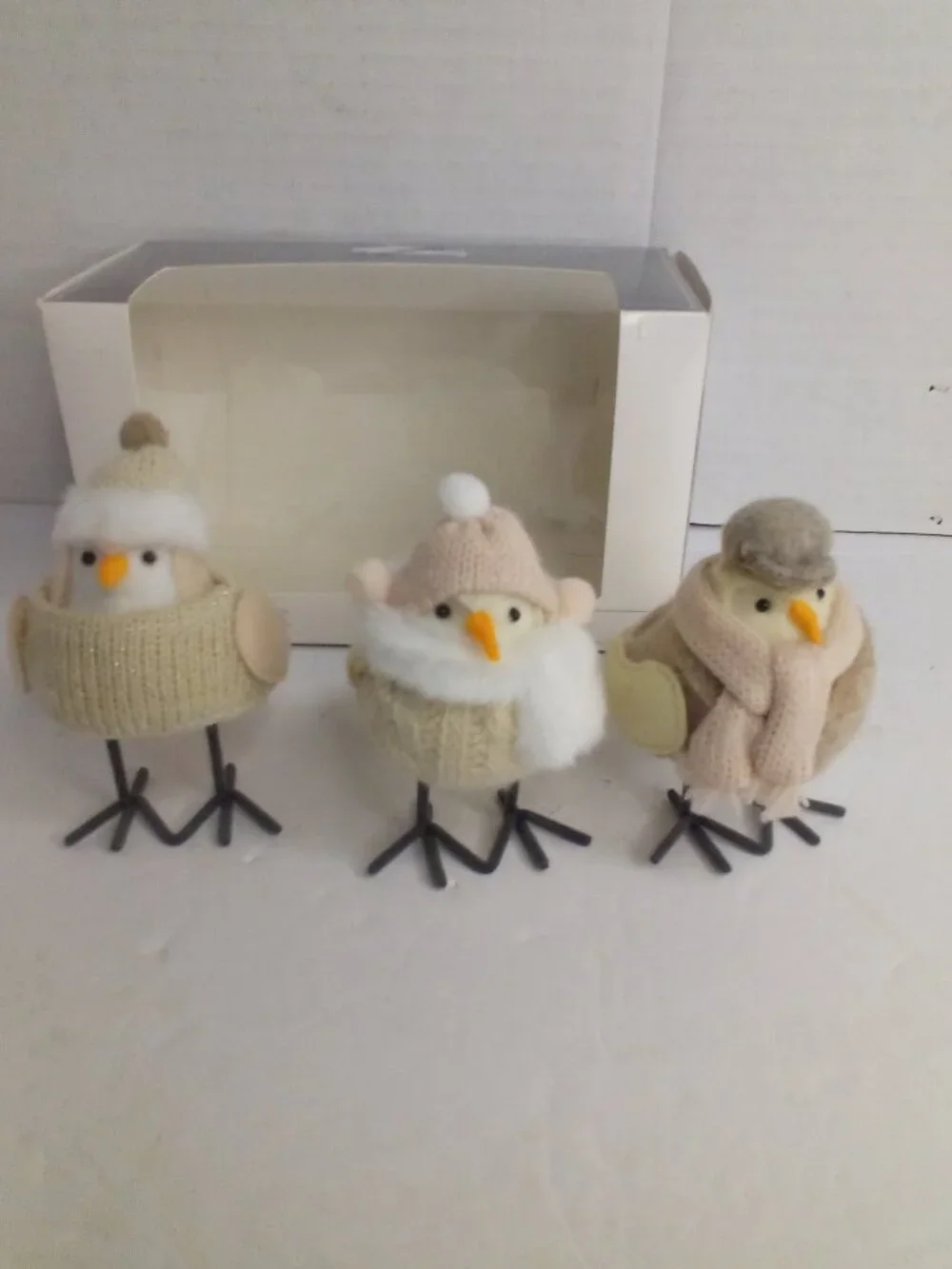 Target Workshop Featherly Friends 3 Bird Set Snowy White Holiday Christmas